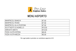 Menu ASPORTO Sagra del Manfricolo XLVII^ edizione